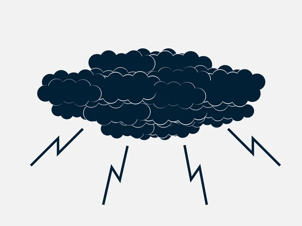 Wolken mit Gewitter. Vektorillustration. — Stockvektor
