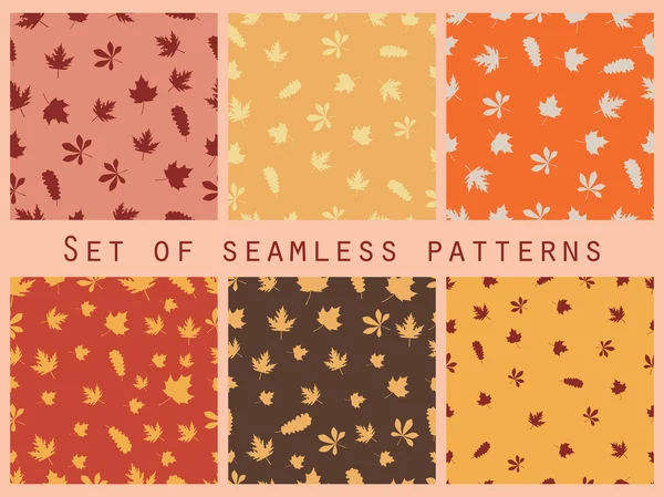 Automne feuilles motif sans couture ensemble. Illustration vectorielle . — Image vectorielle