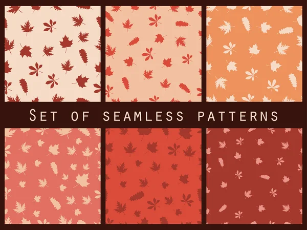Herfstbladeren naadloze patroon set. Vectorillustratie. — Stockvector