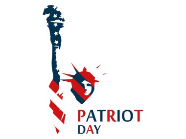 Abd bayrağı renklerinde Özgürlük Heykeli. Vatanseverlik Günü. Vektör çizimi.