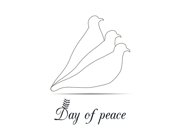 Skissera av duvor på en vit bakgrund. Doves logotyp. Internationella fredsdagen. Vektor illustrationer. — Stock vektor