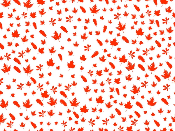 Patrón sin costuras con hojas de otoño sobre un fondo blanco. Ilustración vectorial . — Vector de stock