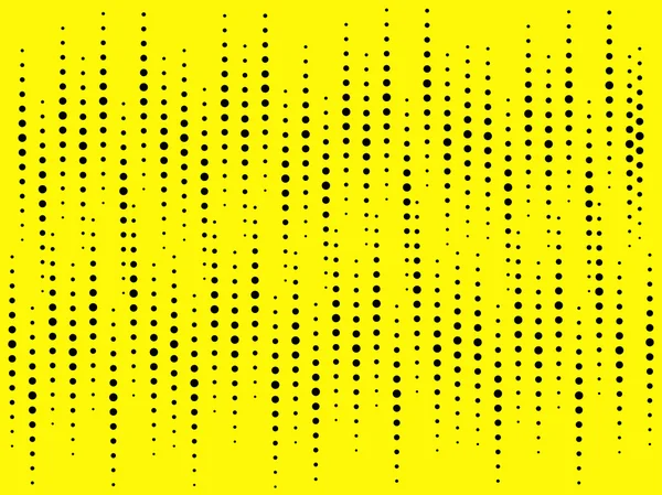 Modèle dans le style du pop art avec des points. Les points noirs sur un fond jaune. Illustration vectorielle . — Image vectorielle