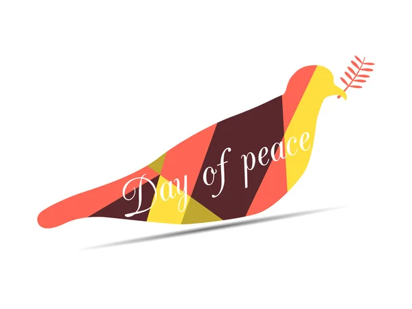 オリーブの枝を持つポリゴン鳩。国際平和の日。白い背景に鳩。ベクトルイラスト. — ストックベクタ