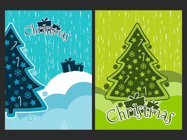 Cartel de Navidad con un árbol de Navidad y adornos. collage de celebración de Año Nuevo. Ilustración vectorial . — Vector de stock