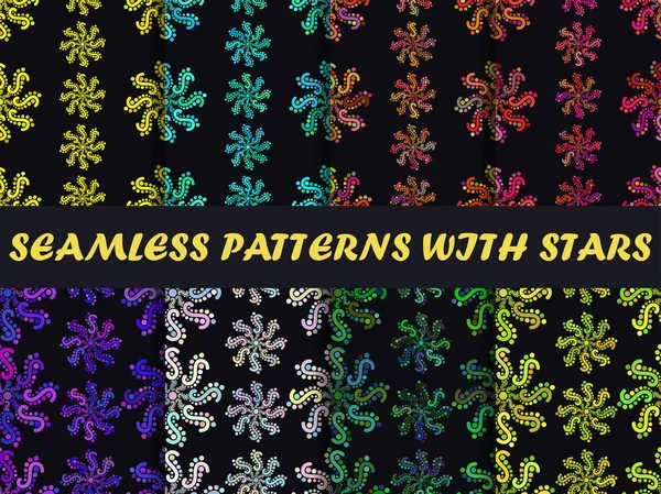 Boho 스타일에서 완벽 한 패턴의 집합입니다. 다채로운 추상적인 패턴입니다. 벽지, 침구, 타일, 직물, 배경 패턴입니다. 벡터 일러스트 레이 션. — 스톡 벡터