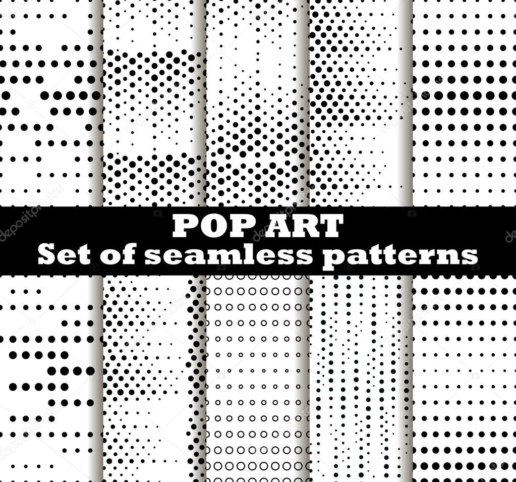 Dotted, Pop Art seamless pattern background. Pop art dotted retro style patterns. Vector illustrations.
