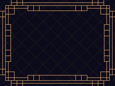 Art deco çerçeve. Klasik doğrusal sınır. Davetiyeler, broşürler ve tebrik kartları için bir şablon tasarla. 1920 'lerin tarzı - 1930' lar. Vektör illüstrasyonu