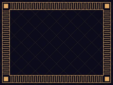 Art deco çerçeve. Klasik doğrusal sınır. Davetiyeler, broşürler ve tebrik kartları için bir şablon tasarla. 1920 'lerin tarzı - 1930' lar. Vektör illüstrasyonu