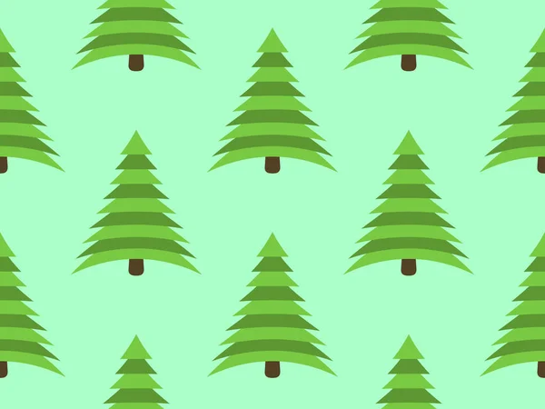 Árvore Natal Sem Costura Padrão Férias Tempo Abeto Verde Fundo — Vetor de Stock