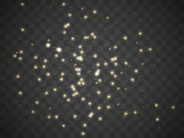 Lumière Brillante Sur Fond Transparent Particules Brillantes Lueur Magique Lumière — Image vectorielle