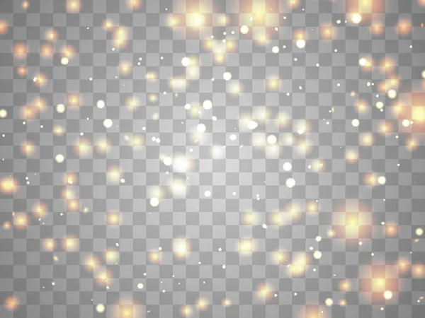 Lumière Brillante Sur Fond Transparent Particules Brillantes Lueur Magique Lumière — Image vectorielle