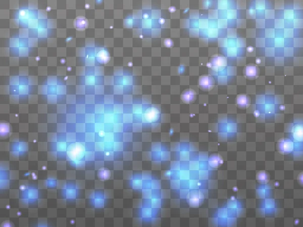 Lumière Brillante Sur Fond Transparent Particules Brillantes Lueur Magique Lumière — Image vectorielle