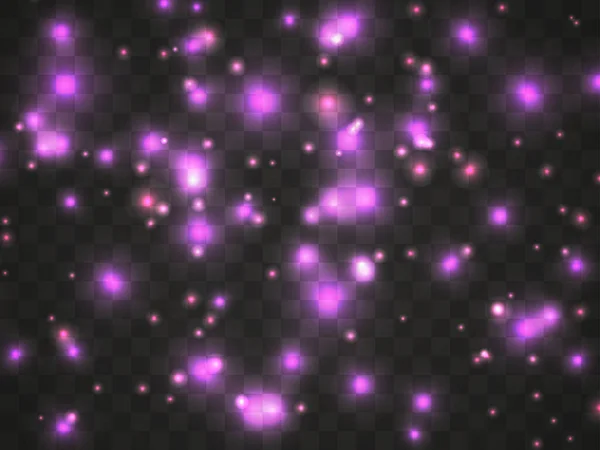 Λαμπερό Φως Ένα Διαφανές Φόντο Λαμπερά Σωματίδια Μαγική Λάμψη Λαμπερό — Διανυσματικό Αρχείο