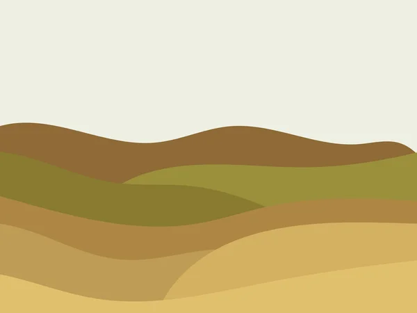 Природный Пейзаж Минималистичном Стиле Равнины Горы Поля Луга Декор Принтов — стоковый вектор