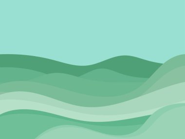 Minimalist tarzda doğal bir manzara. Düzlükler ve dağlar, tarlalar ve çayırlar. Parmak izleri, posterler ve iç tasarım için tipografik boho dekoru. Orta Çağ modern dekoru. Vektör illüstrasyonu
