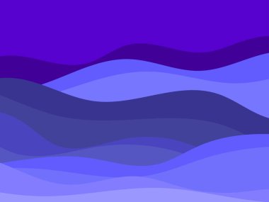 Minimalist tarzda dalgalı bir gece manzarası. Parmak izleri, posterler ve iç dizaynlar için Boho tipografik dekor. Yüzyılın ortalarında modern dekorasyon. Vektör illüstrasyonu