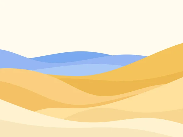 사막은 언덕이 풍경이 방식으로 뒤덮여 있습니다 디자인 디오르는 포스터 인테리어 — 스톡 벡터