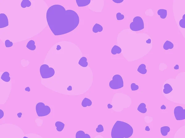 Hearts Seamless Pattern Valentine Day Purple Hearts Pink Background Printing — Stock Vector