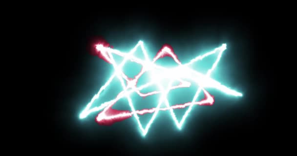 Vuur Laser Show Animatie Licht Stralen Laser Licht Schijnt Rood — Stockvideo