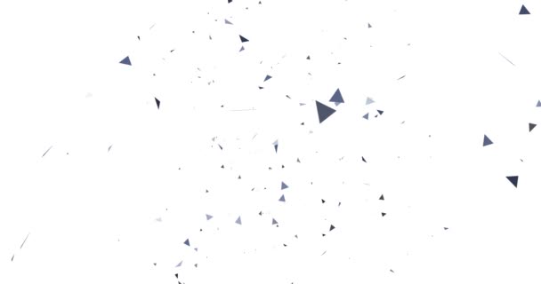 Partículas Forma Triangular Movem Contra Fundo Branco Animação Movimento Abstrato — Vídeo de Stock