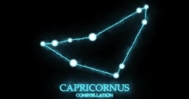 Constellation Capricorne Rayons Lumineux Lumière Laser Couleur Bleu Brillant Des — Video