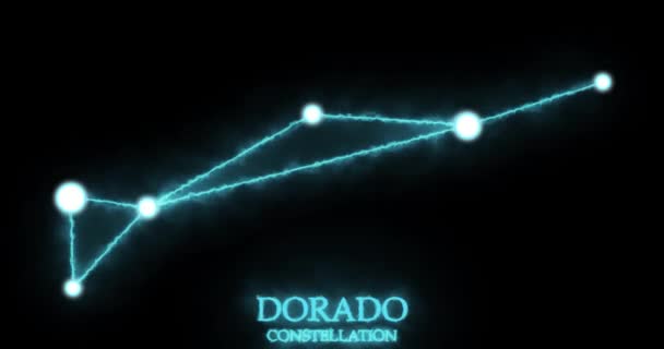 Constelación Dorado Rayos Luz Luz Láser Color Azul Brillante Estrellas — Vídeo de stock