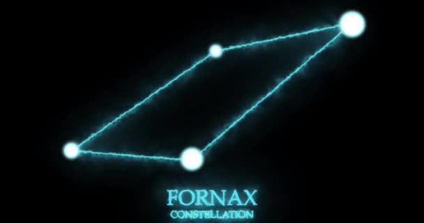 Constelação Fornax Raios Luz Luz Laser Brilhando Cor Azul Estrelas — Vídeo de Stock