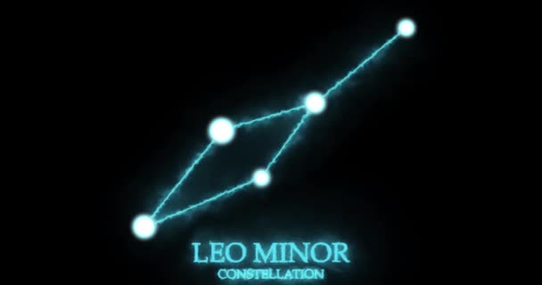 Leo Minor Sterrenbeeld Licht Stralen Laser Licht Schijnende Blauwe Kleur — Stockvideo