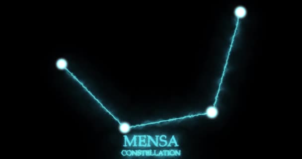 Constelación Mensa Rayos Luz Luz Láser Color Azul Brillante Estrellas — Vídeos de Stock