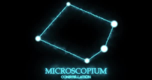 Constelación Del Microscopio Rayos Luz Luz Láser Color Azul Brillante — Vídeo de stock