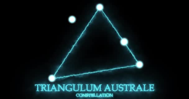 Triangulum Australe Constellation Světelné Paprsky Laserové Světlo Zářící Modrou Barvou — Stock video