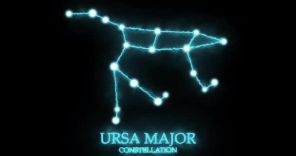 Ursa Maior Constelação Raios Luz Luz Laser Brilhando Cor Azul — Vídeo de Stock