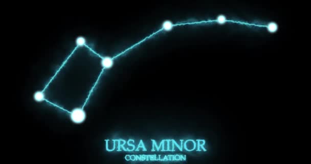 Constelaţia Ursa Minor Razele Lumină Lumina Laser Strălucitoare Culoare Albastră — Videoclip de stoc