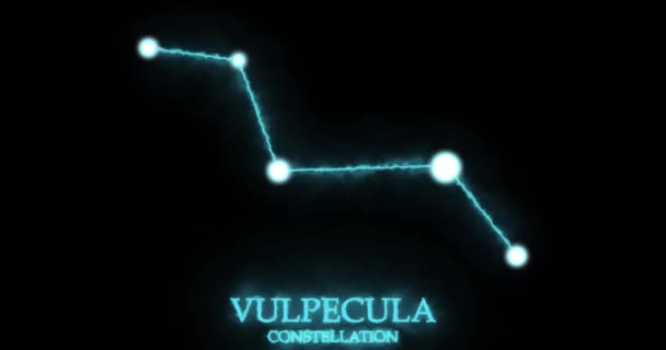Vulpecula Constellation Light Rays Laser Light Shining Blue Color Stars — Stock Video