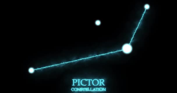 Pictor Constellation Light Rays Laser Light Shining Blue Color Stars — Stock Video