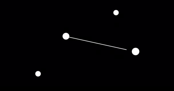 Antlia Constellation Stars Night Sky Constellation Line Art Style Black — Stock Video