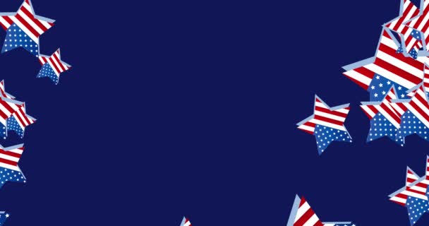 Stars Usa Flag Motion Animation Flying Stars Usa Flag Horizontal — Stock Video