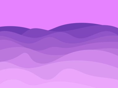 Minimalist tarzında kum tepeleri olan çöl manzarası. Düz dizayn. Parmak izleri, posterler ve iç tasarım için boho dekoru. Orta Çağ modern dekoru. Vektör illüstrasyonu