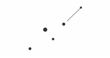 Leo Minor takımyıldızı. Gece gökyüzünde yıldızlar. Takımyıldızı siyah-beyaz olarak çizilmiş sanat tarzında. Yıldızlar ve galaksiler kümesi. Yatay bileşim, 4k video kalitesi