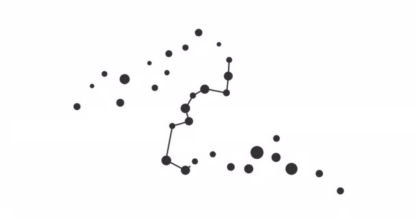 Constelación Eridanus Estrellas Cielo Nocturno Constelación Estilo Línea Arte Blanco — Vídeos de Stock