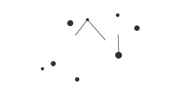 Weegschaal Constellatie Sterren Aan Nachtelijke Hemel Sterrenbeeld Lijn Kunst Stijl — Stockvideo