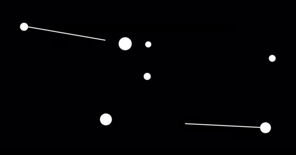 Retikulum Takımyıldızı Gece Gökyüzünde Yıldızlar Takımyıldızı Siyah Beyaz Olarak Çizilmiş — Stok video