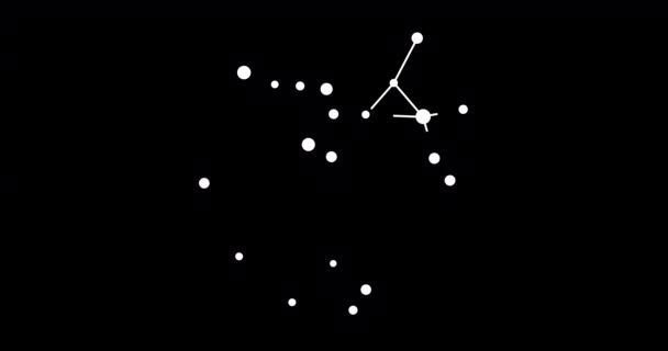 Sagittarius Constellation Stars Night Sky Constellation Line Art Style Black — Stock Video