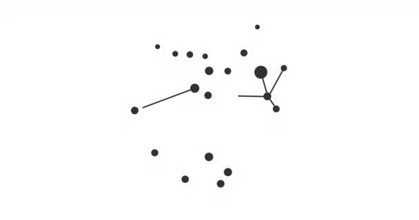 Sagittarius Constellation Stars Night Sky Constellation Line Art Style Black — Stock Video