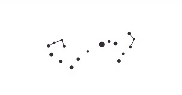 Scorpius Konstelasi Bintang Langit Malam Constellation Line Art Style Black — Stok Video