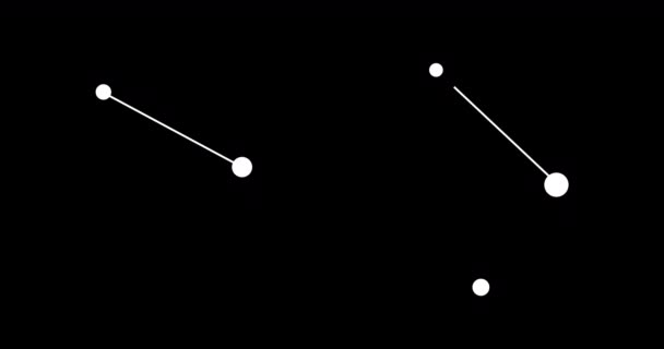 Созвездие Скульптора Звезды Ночном Небе Созвездие Линейном Стиле Черно Белом — стоковое видео