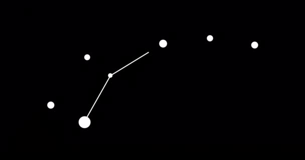ウルサ小星座 夜空の星 黒と白のラインアートスタイルの星座 星や銀河団 水平成分 4Kビデオ品質 — ストック動画