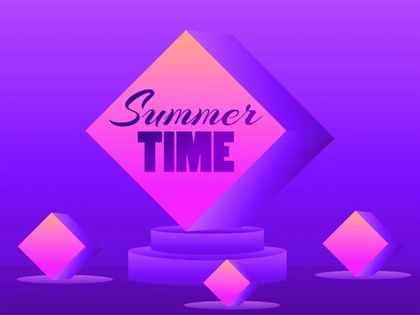 Літній Час Подіум Років Фіолетовим Градієнтом Студія Подіумом Виставковий Зал — стоковий вектор