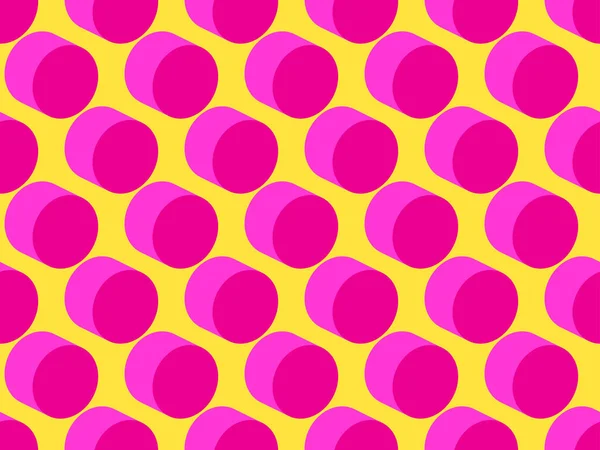 Punkte Nahtlose Muster Pop Art Stil Gelb Und Rosa Farben — Stockvektor